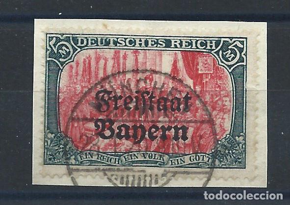 Sellos: Allemagne - Bayern N&deg;151 Obl (FU) 1919 - Timbre Allemand surcharg&eacute;s