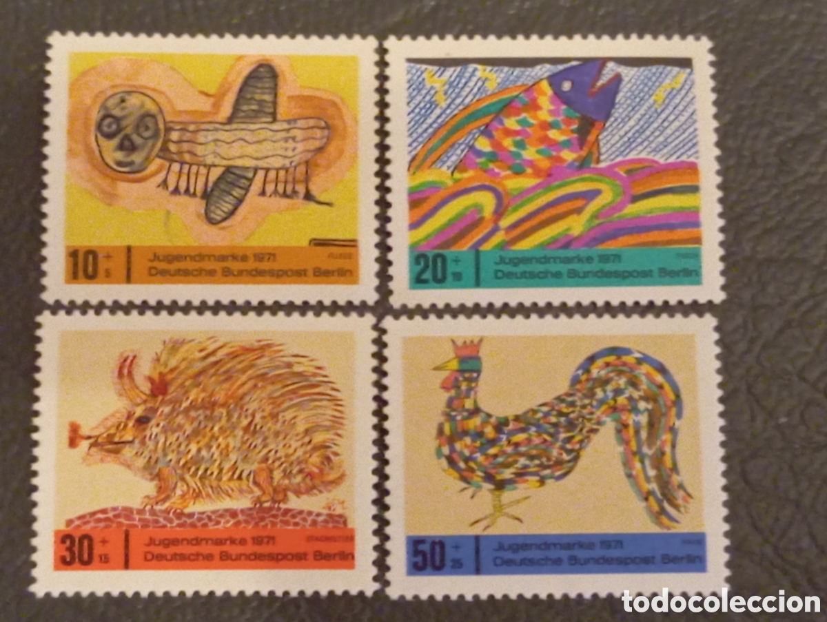 Sellos: Sellos Berl&iacute;n Occidental 1971 - Dibujos Infantiles Michel 386/389 MNH Completa
