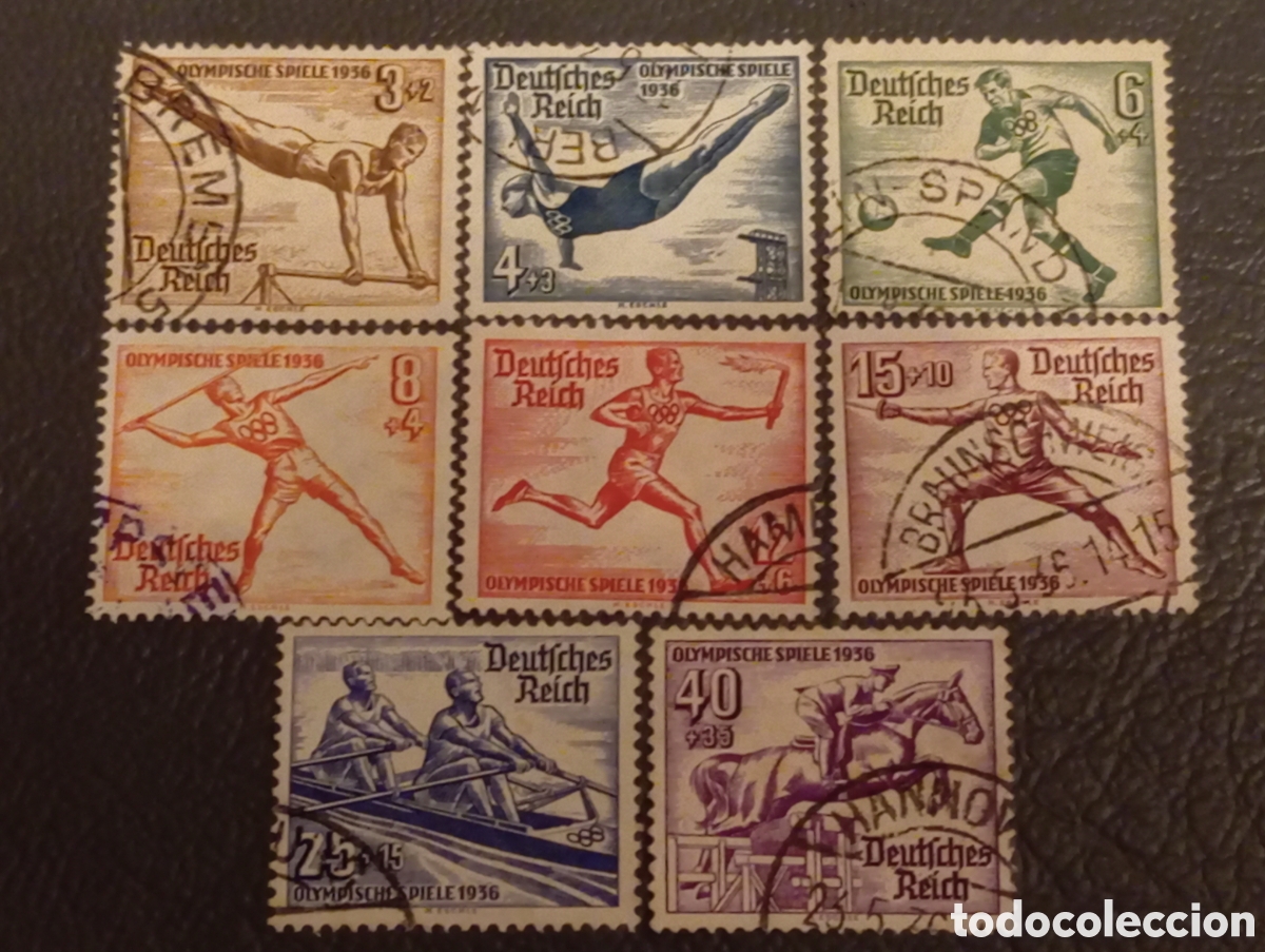 Sellos: Alemania 1936 - Serie Completa Juegos Ol&iacute;mpicos Berl&iacute;n, Michel 609-616 Usada