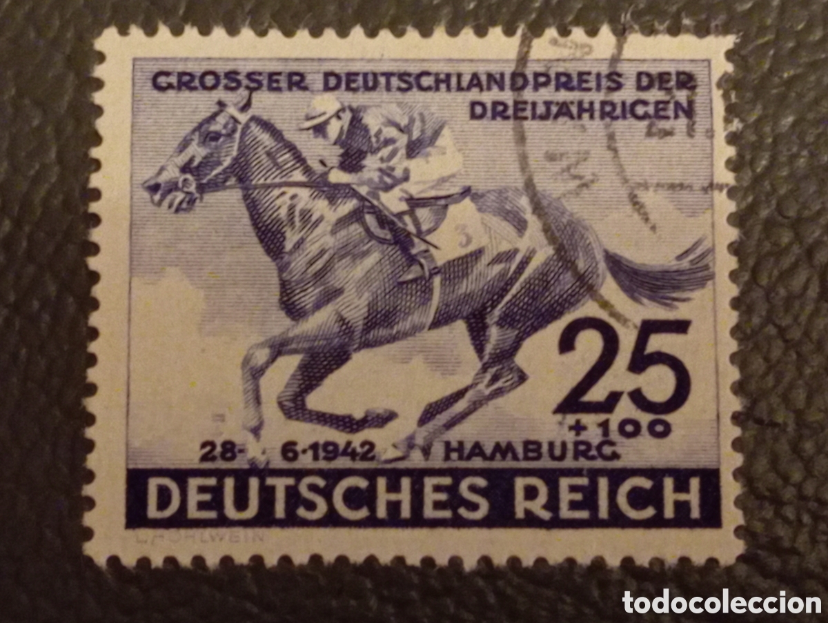 Sellos: Sello Alemania 1942 Michel 814 Usado Matasellos H&iacute;pica Hamburgo
