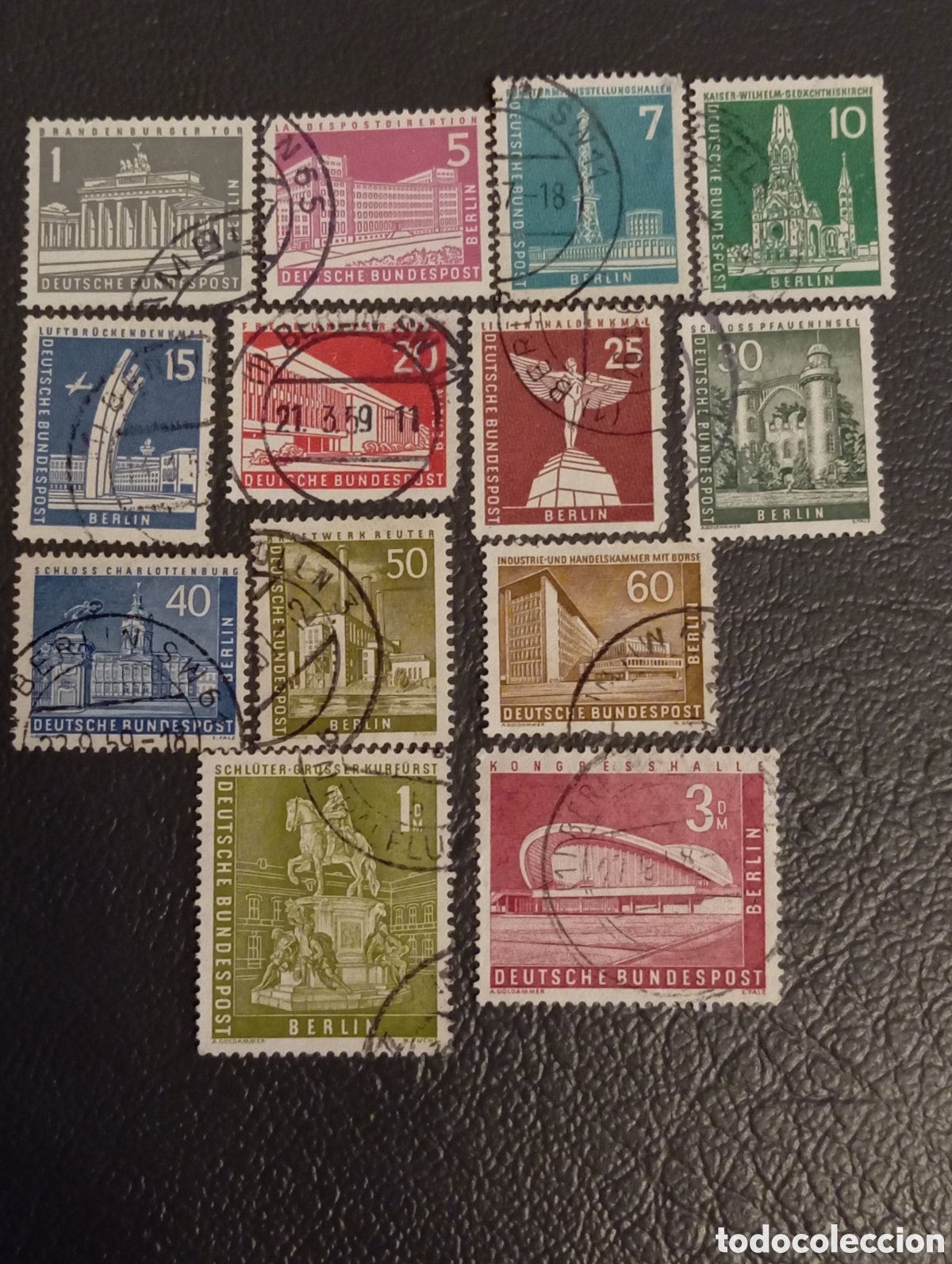 Sellos: Alemania Berl&iacute;n Occidental 1956 Lote 13 Sellos Matasellados Mi 140/154