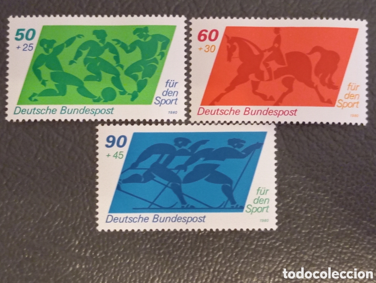 Sellos: Alemania RFA 1980 - Serie Completa Deportes Mi 1046-1048 MNH