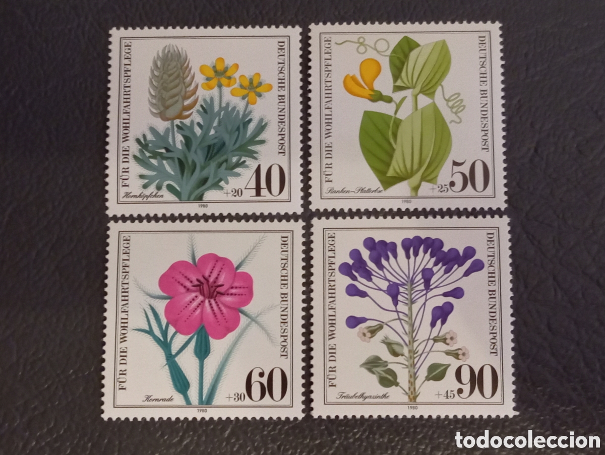 Sellos: Alemania RFA 1980 Serie Completa Flores MNH** Michel 1059-1062