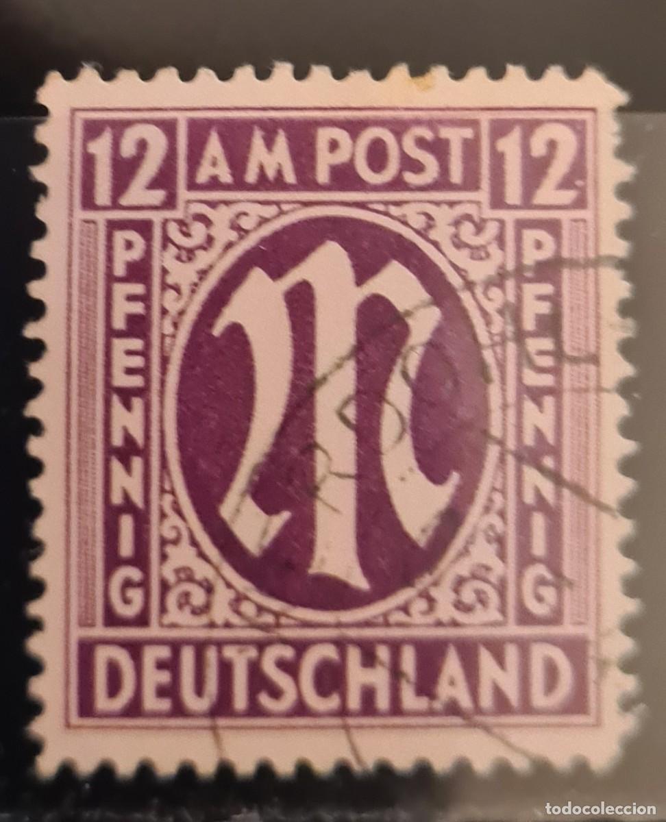 Sellos: Sello usado de Alemania bizona 1945-46