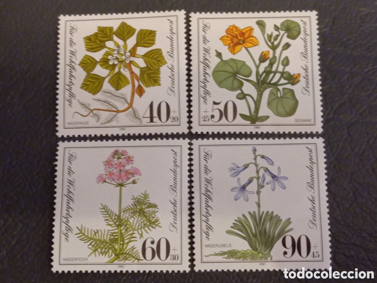 Sellos: Alemania RFA 1981 Serie Completa Beneficencia MNH Michel 1108-1111 Flores**