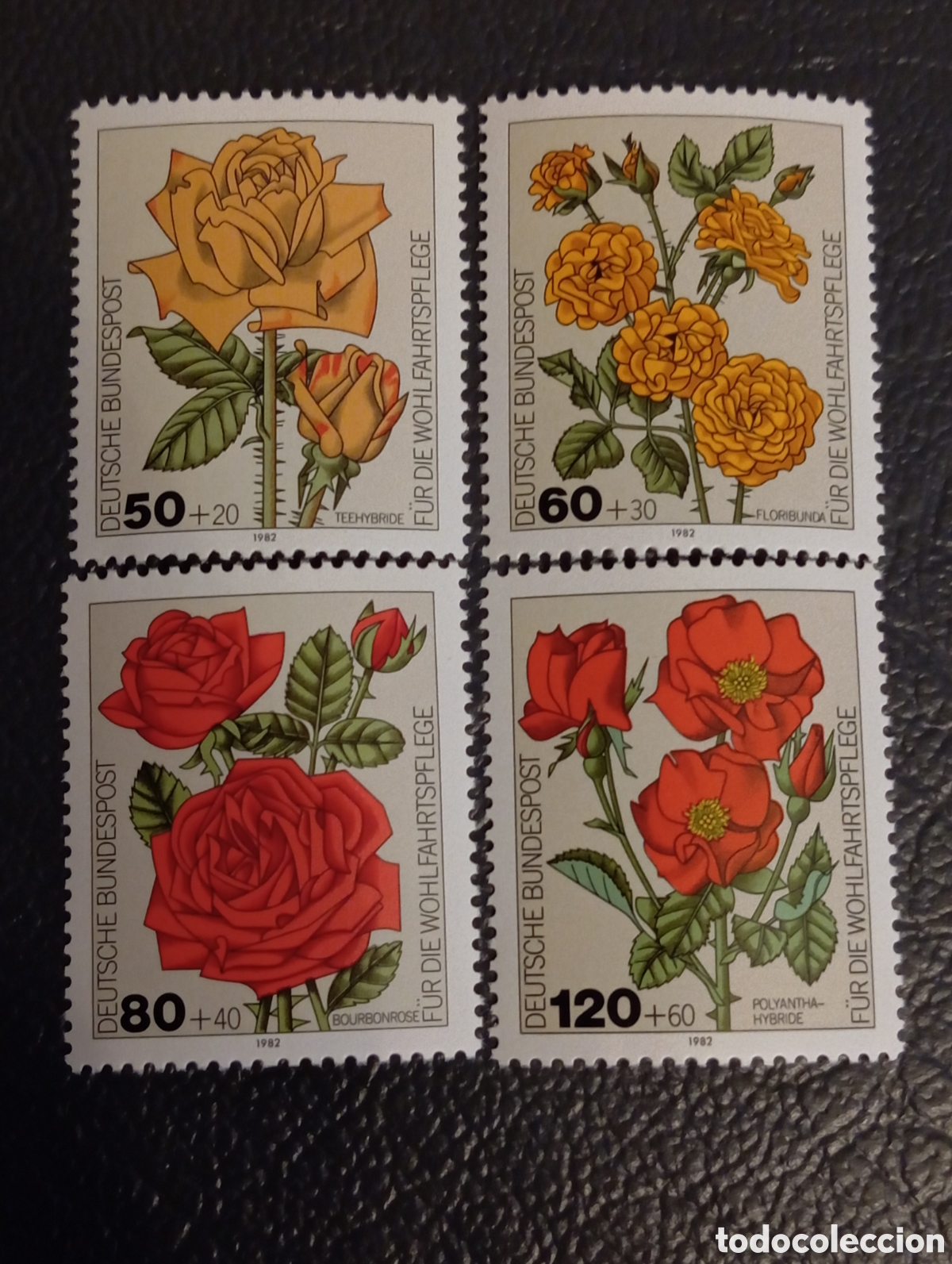 Sellos: Alemania RFA 1982 - Serie Completa Flores Rosas - Michel 1150-1153 MNH**
