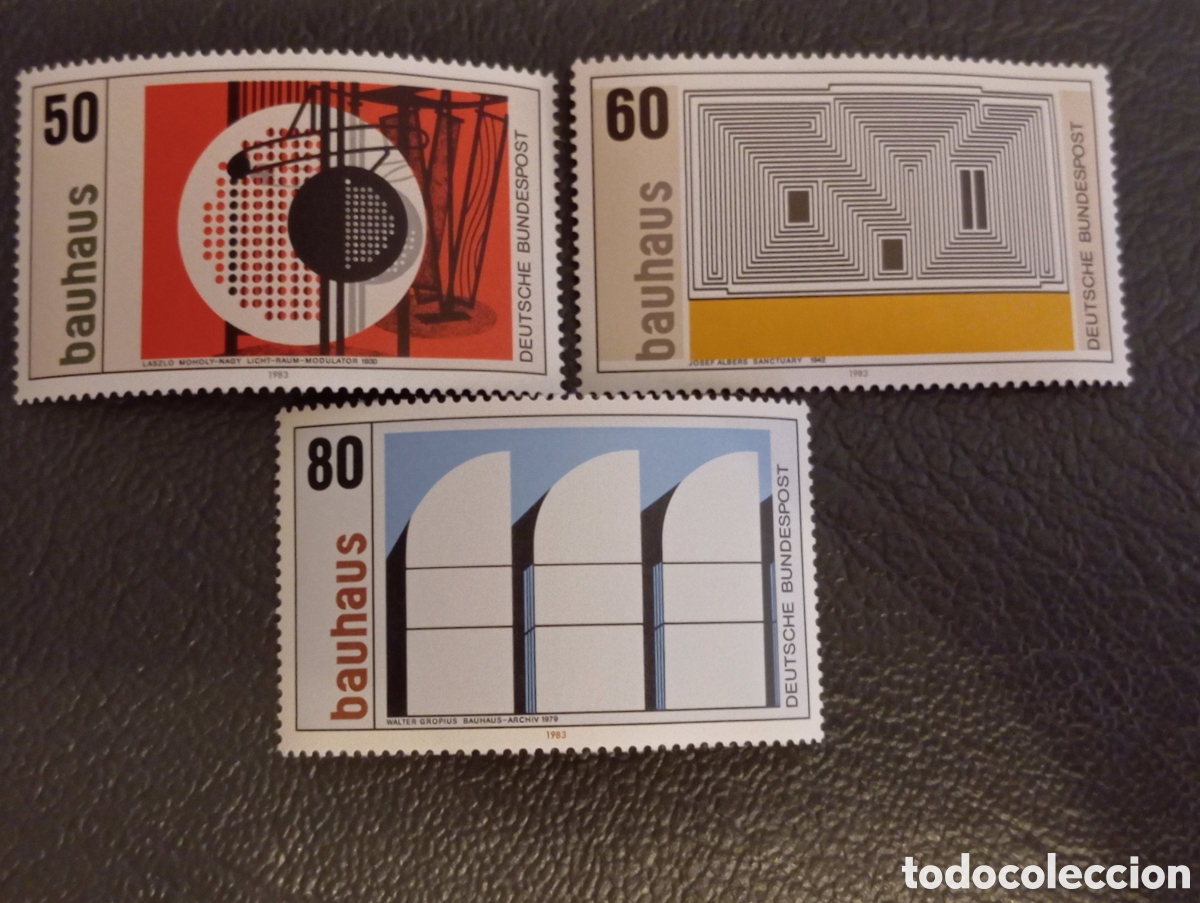 Sellos: ALEMANIA FEDERAL N&ordm; YVERT 996/8*** A&Ntilde;O 1983.PINTURA. CENTENARIO NACIM. W.GROPIUS,FUNDADOR DE BAUHAUS