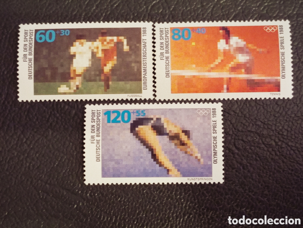 Sellos: Alemania RFA 1988 Serie Completa Deportes Mi 1353-1355 MNH ✨