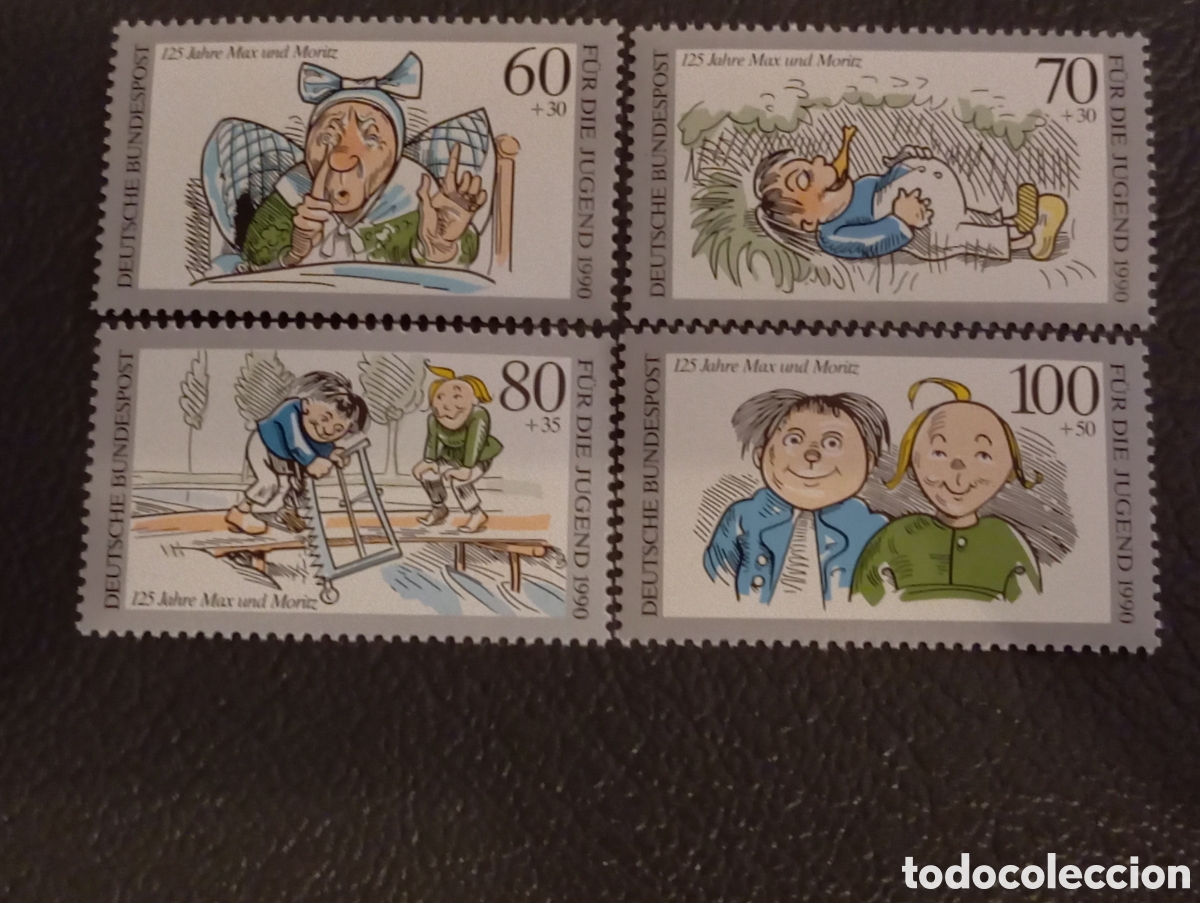 Sellos: Alemania 1990 Max y Moritz Juventud Nr 1455/58 Compl MNH