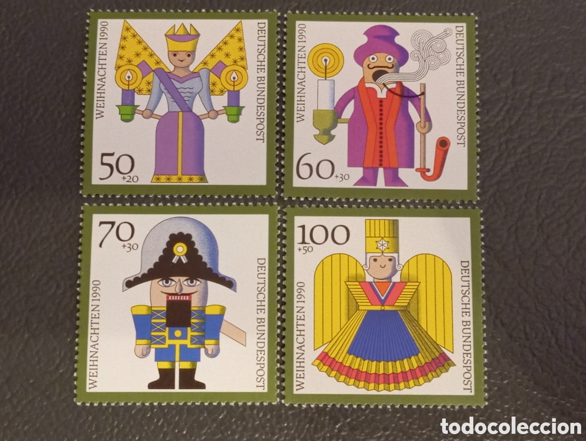 Sellos: Alemania RFA 1990 Navidad Serie Completa MNH Mi 1484-1487 Edici&oacute;n Especial