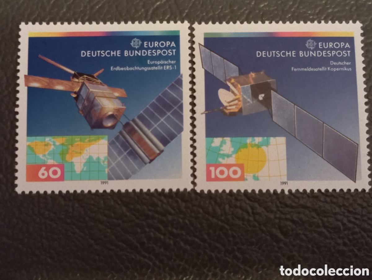 Sellos: Alemania 1991 - Serie Europa CEPT Sat&eacute;lites Michel 1526-1527 MNH**