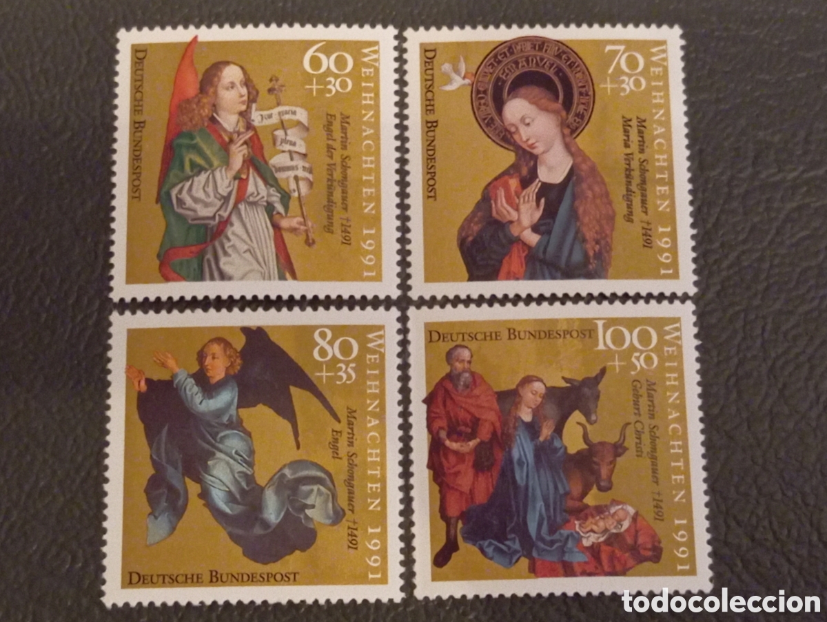 Sellos: Alemania Federal 1991 Navidad Serie Completa Michel 1578-1581 MNH**