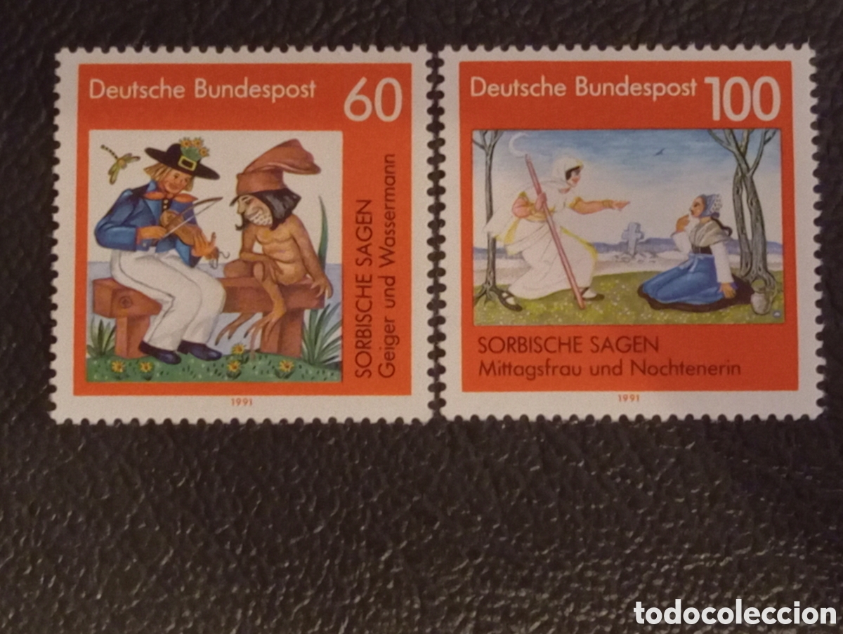 Sellos: Alemania 1991 Sorbische Sagen Leyendas Sorbias MNH** Michel 1576/1577 Serie Completa