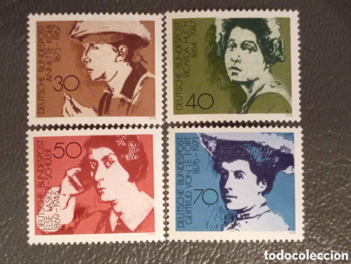 Sellos: Alemania Federal BRD 1975 Serie Completa Mujeres Escritoras MNH MiNr. 826-829**