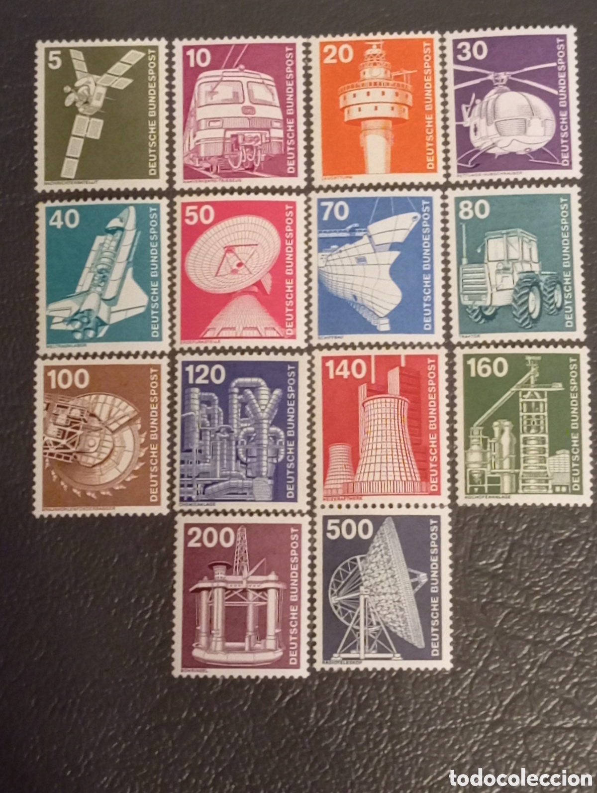 Sellos: Alemania RFA 1975 - Industria y Tecnolog&iacute;a - Michel 846/859 (14v) MNH ** serie completa