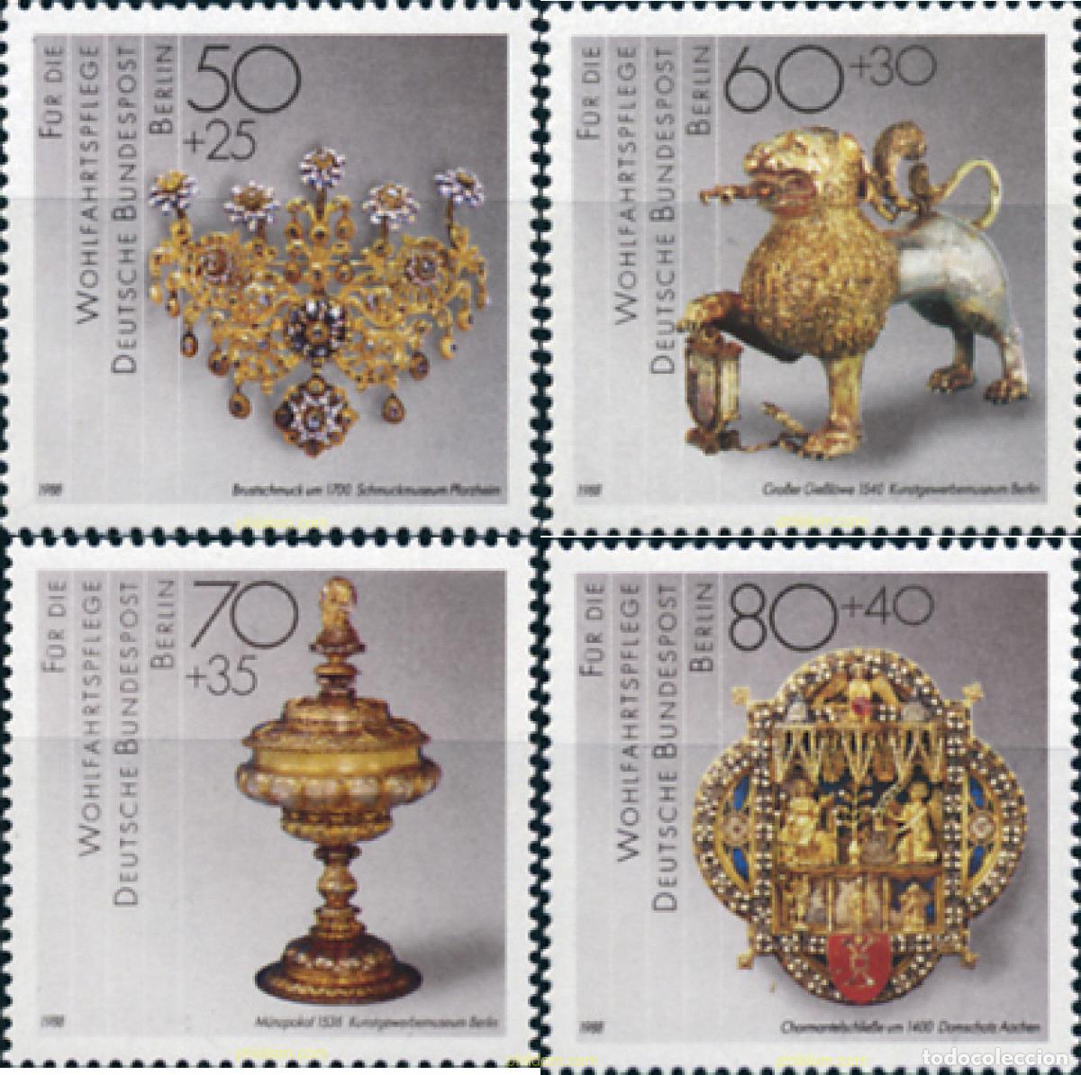 Sellos: 131797 MNH ALEMANIA. Berl&iacute;n 1988 PRO BENEFICENCIA. OBRAS MAESTRAS DE ORFEBRERIA DE LOS MUSEOS DE L
