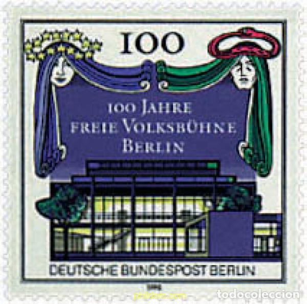 Sellos: 64852 MNH ALEMANIA. Berl&iacute;n 1990 CENTENARIO DEL TEATRO POPULAR LIBRE DE BERLIN