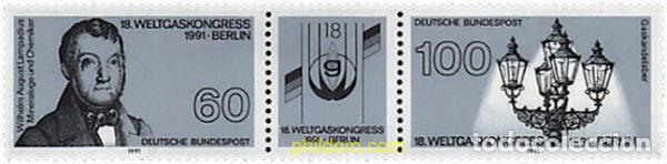 Sellos: 158171 MNH ALEMANIA FEDERAL 1991 18 CONGRESO MUNDIAL SOBRE EL GAS EN BERLIN
