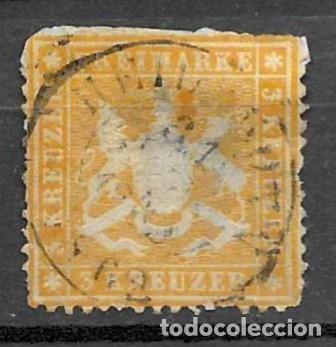 Sellos: ALEMANIA, WURTTEMBERG- 1862- USADO- ESCUDO