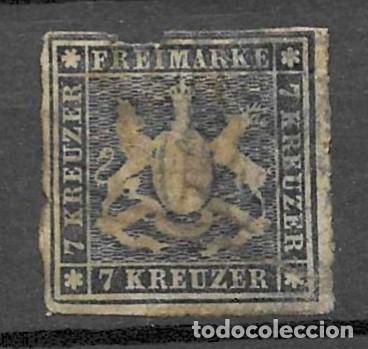Sellos: ALEMANIA, WURTTEMBERG- 1889- USADO- ESCUDO-CIFRAS