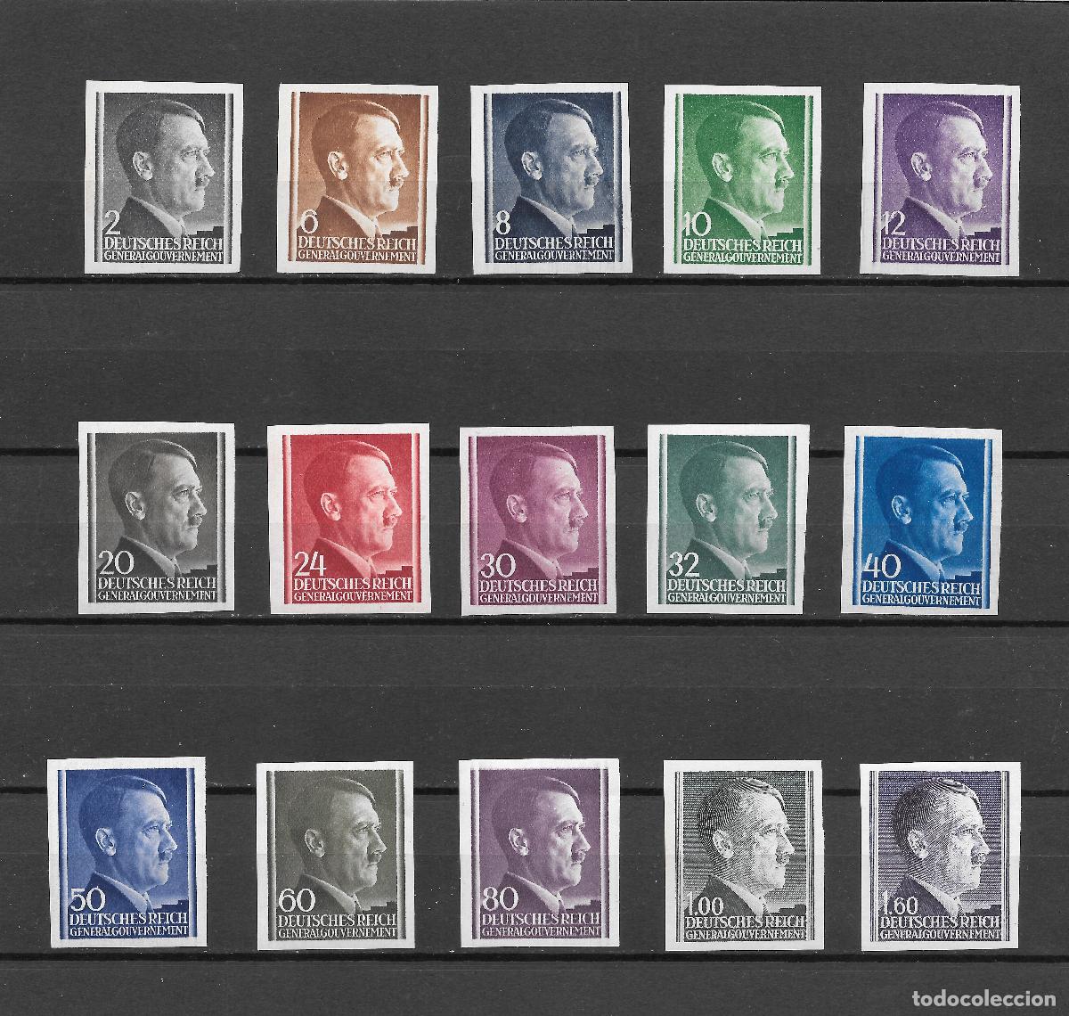 Sellos: POLONIA 1941/42-Ocupacion Alemania-Sin dentar-MNH**