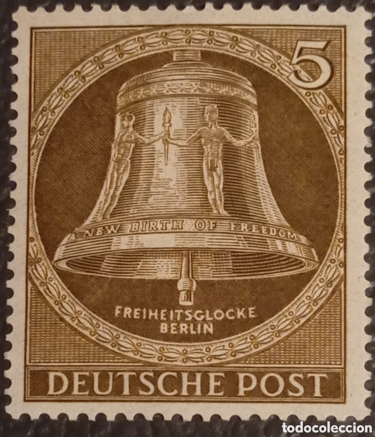 Sellos: Berl&iacute;n Occidental 1953 - Sello Campana de la Libertad 5 Pf - Michel 101 / Edifil 106 MH