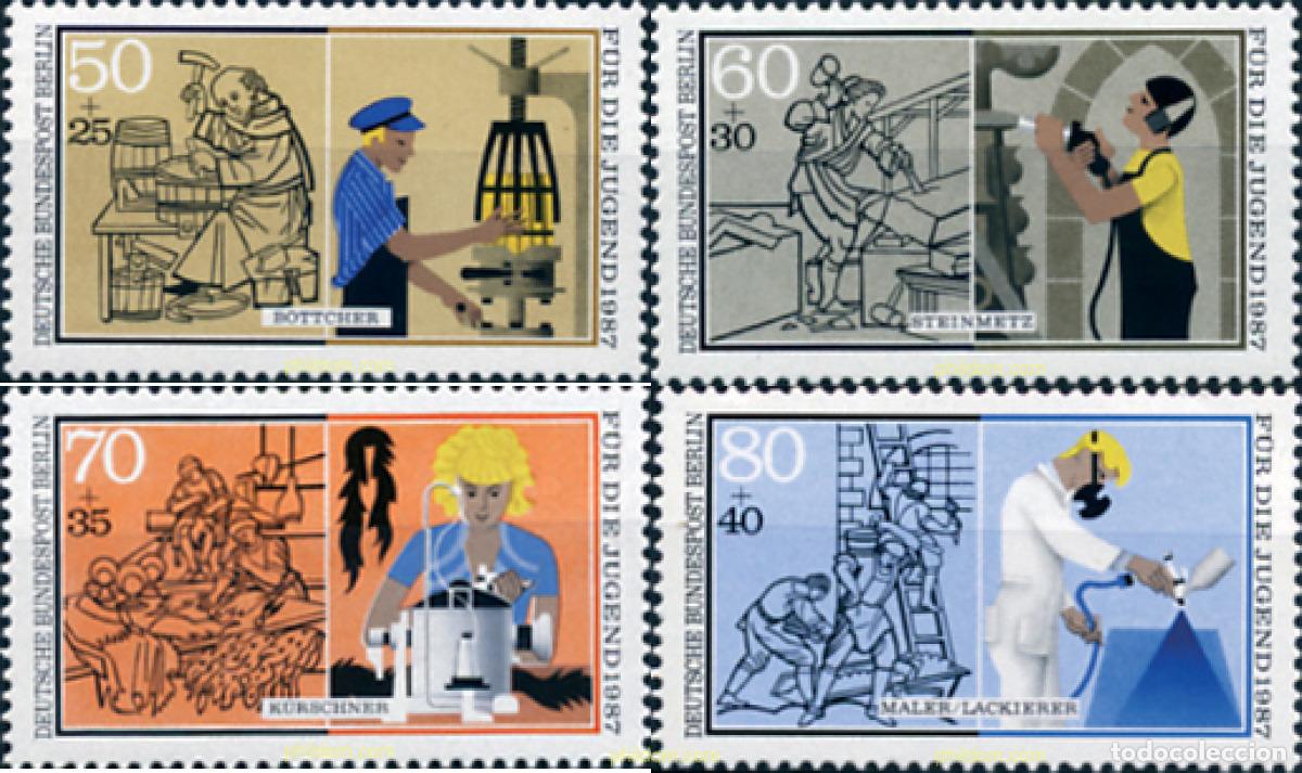 Sellos: 131713 MNH ALEMANIA. Berl&iacute;n 1987 PRO JUVENTUD. ARTESANADO DEL AYER Y HOY