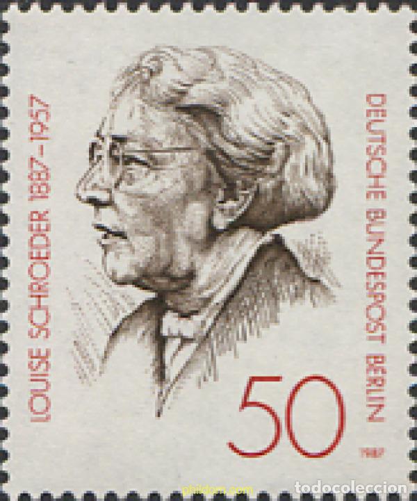 Sellos: 131712 MNH ALEMANIA. Berl&iacute;n 1987 CENTENARIO DEL NACIMIENTO DE LOUISE SCHROEDER