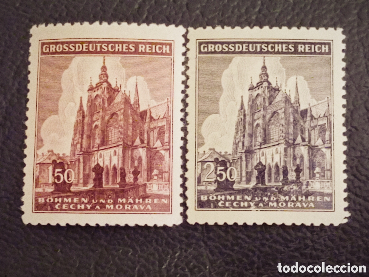 Selos: Bohemia y Moravia 1944 - Catedral San Vito - Serie Completa Mi# 142-143 (Pofis 120-121) MNH