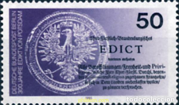 Sellos: 131670 MNH ALEMANIA. Berl&iacute;n 1985 3 CENTENARIO DEL EDICTO DE POTSDAM