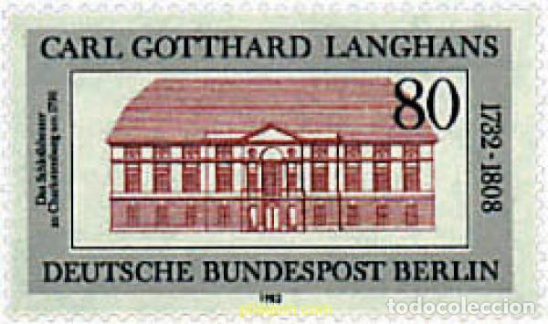 Sellos: 64745 MNH ALEMANIA. Berl&iacute;n 1982 250 ANIVERSARIO DEL NACIMIENTO DEL ARQUITECTO CARL GOTTHARD LANGHA