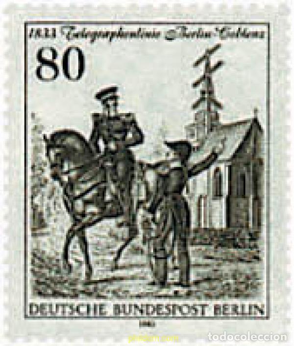 Sellos: 64764 MNH ALEMANIA. Berl&iacute;n 1983 150 ANIVERSARIO DE LA LINEA TELEGRAFICA.