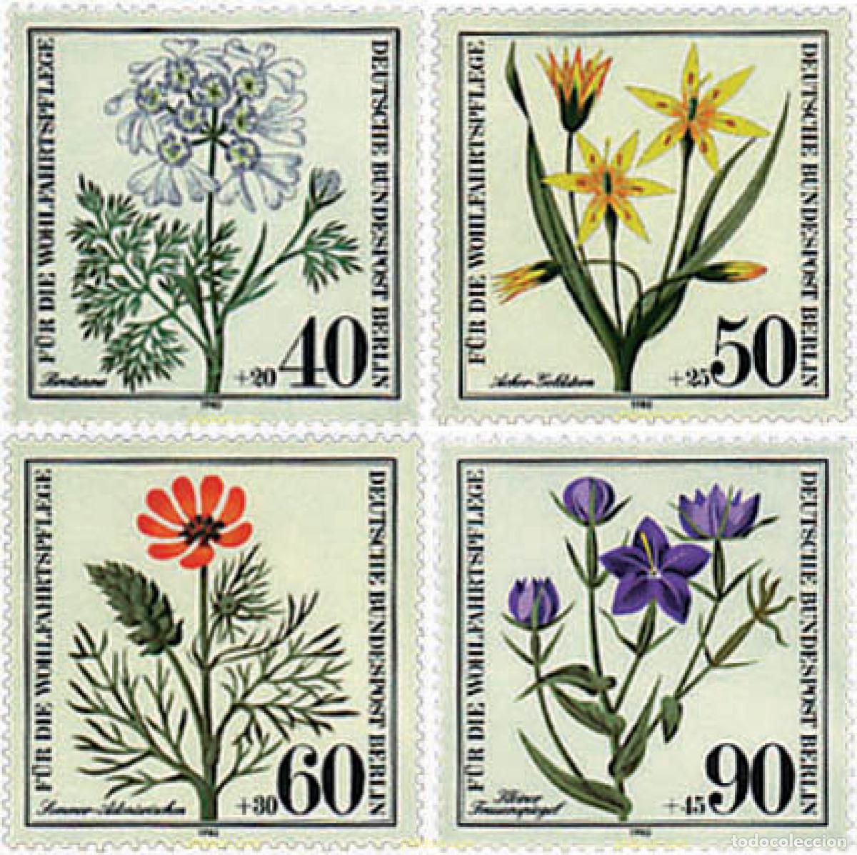 Sellos: 97959 MNH ALEMANIA. Berl&iacute;n 1980 FLORES SILVESTRES