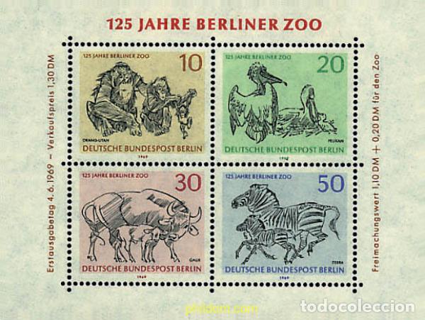 Francobolli: 64686 MNH ALEMANIA. Berl&iacute;n 1969 125 ANIVERSARIO DEL PARQUE ZOOLOGICO DE BERLIN