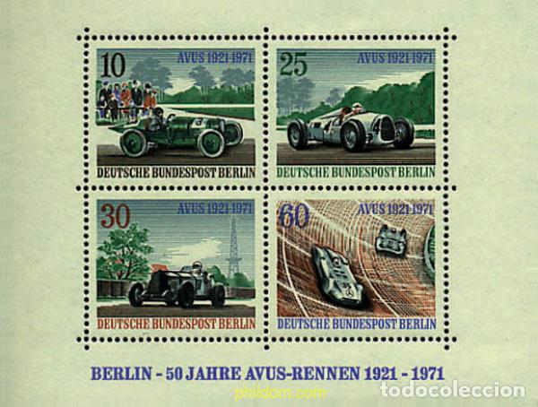 Sellos: 47664 MNH ALEMANIA. Berl&iacute;n 1971 50 ANIVERSARIO DEL CIRCUITO DE CARRERAS DE AVUS