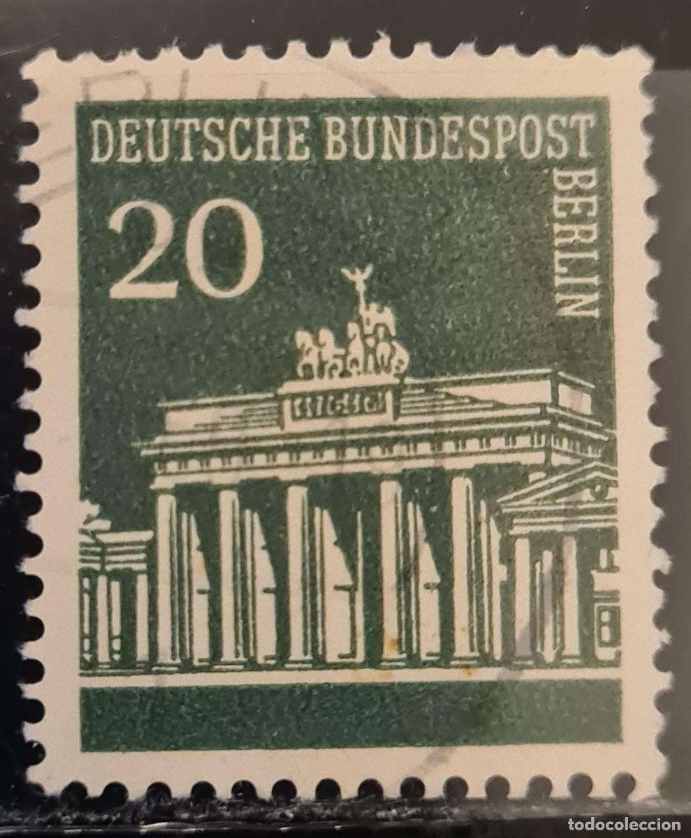 Sellos: Sello usado de Berl&iacute;n 1966-67: Puerta de Brandemburgo