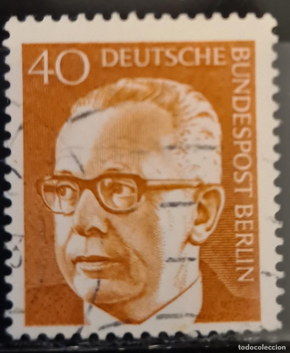 Sellos: Sello usado de Berl&iacute;n 1970-73: Presidente G. Heinemann