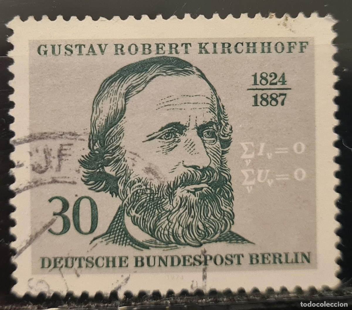Sellos: Sello usado de Berl&iacute;n 1974: Gustav Robert Kirschhoff, f&iacute;sico