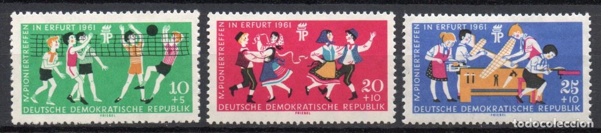 Timbres: ALEMANIA ORIENTAL DDR A&Ntilde;O 1961 YV 543/45*** REUNI&Oacute;N DE JOVENES PIONEROS DEPORTES M&Uacute;SICA FOLKLORE