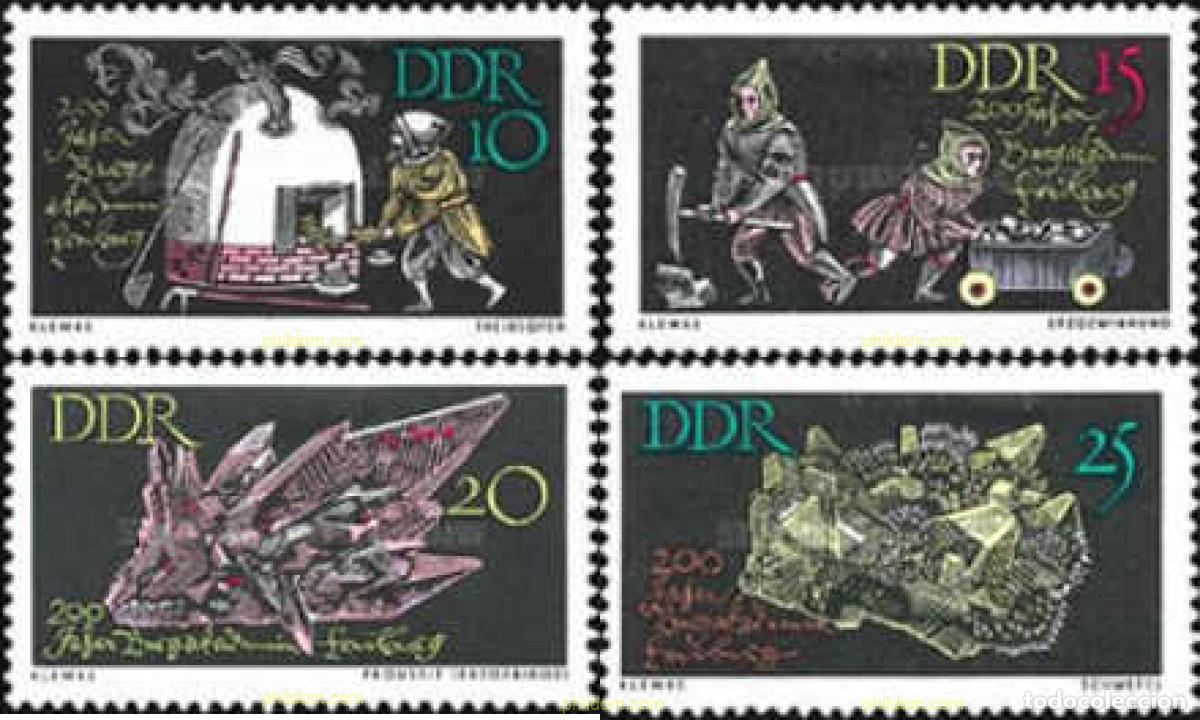 Sellos: 56162 MNH ALEMANIA DEMOCRATICA 1965 BICENTENARIO DE LA ACADEMIA MINERA DE FREIBERG