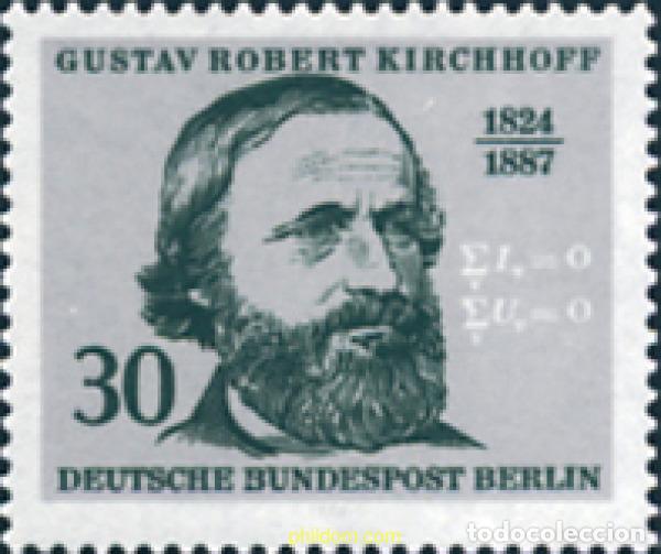 Sellos: 131084 MNH ALEMANIA. Berl&iacute;n 1974 150 ANIVERSARIO DEL NACIMIENTO DEL FISICO ROBERT KIRCHHOFF