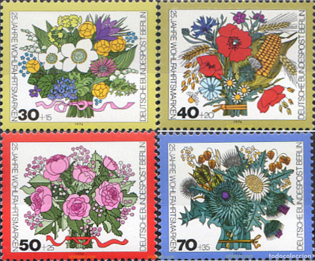Sellos: 97952 MNH ALEMANIA. Berl&iacute;n 1974 RAMOS DE FLORES