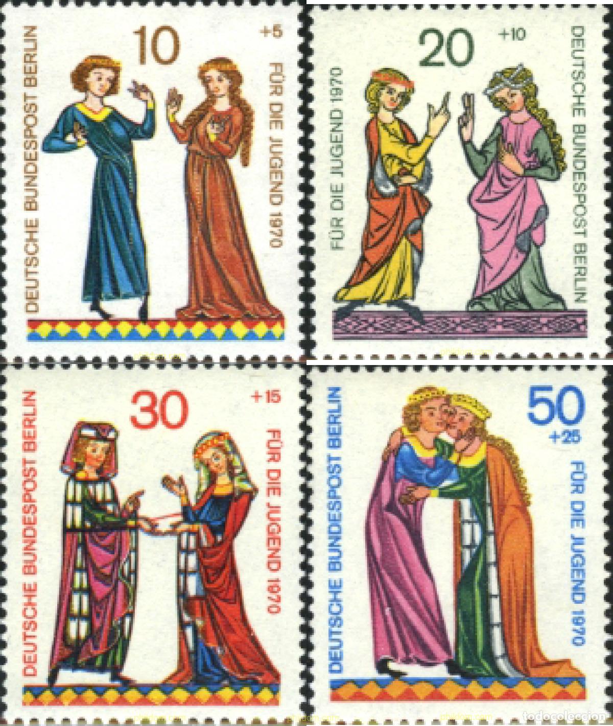 Sellos: 131032 MNH ALEMANIA. Berl&iacute;n 1970 PRO JUVENTUD. TROVADORES