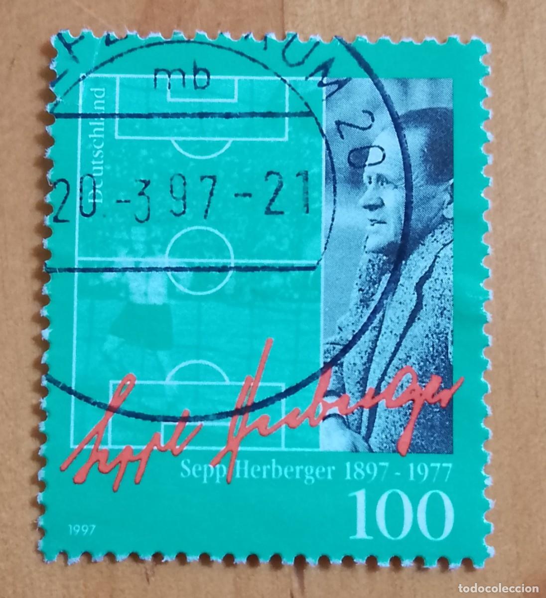 Sellos: ALEMANIA - V/F 100 - A&Ntilde;O 1997 - CENTENARIO DEL NACIMIENTO DEL ENTRENADOR DE FUTBOL: SEPP HERBERGER