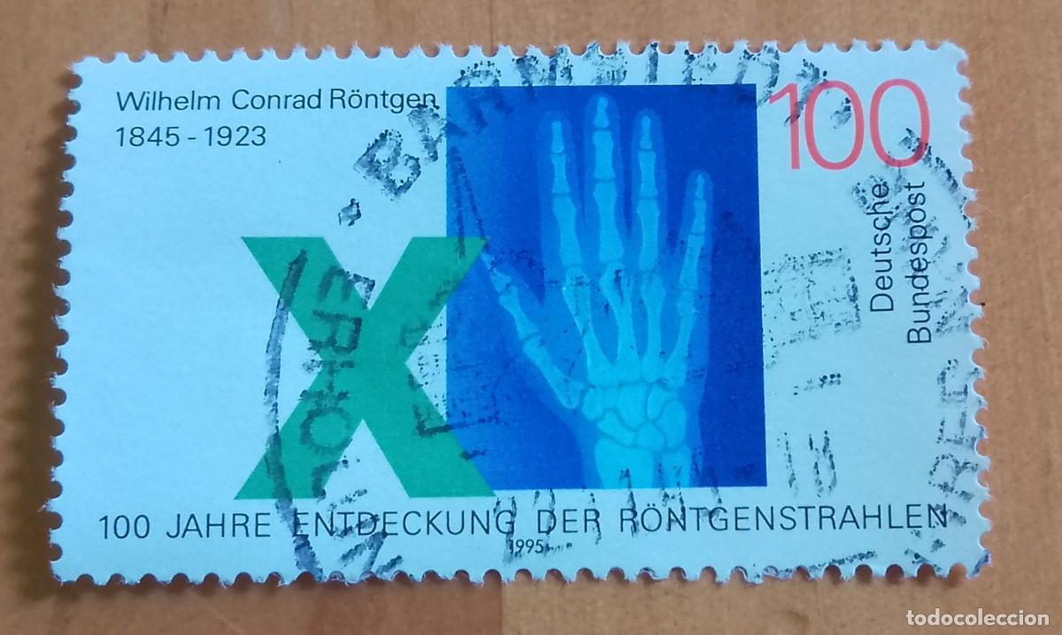 Sellos: ALEMANIA - V/F 100 - A&Ntilde;O 1995 - 150 ANIVERSARIO DEL NACIMIENTO DE WILHELM CONRAD R&Ouml;NTGEN