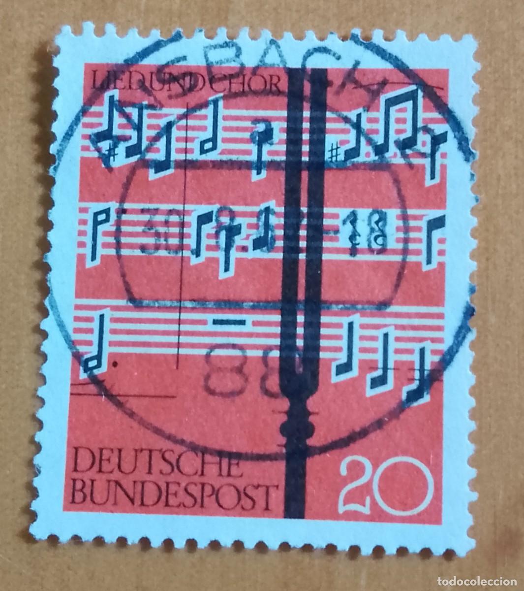 Sellos: ALEMANIA - V/F 20 - A&Ntilde;O 1962 - C&Aacute;NTICOS Y COROS, FESTIVAL DE M&Uacute;SICA - YV 252