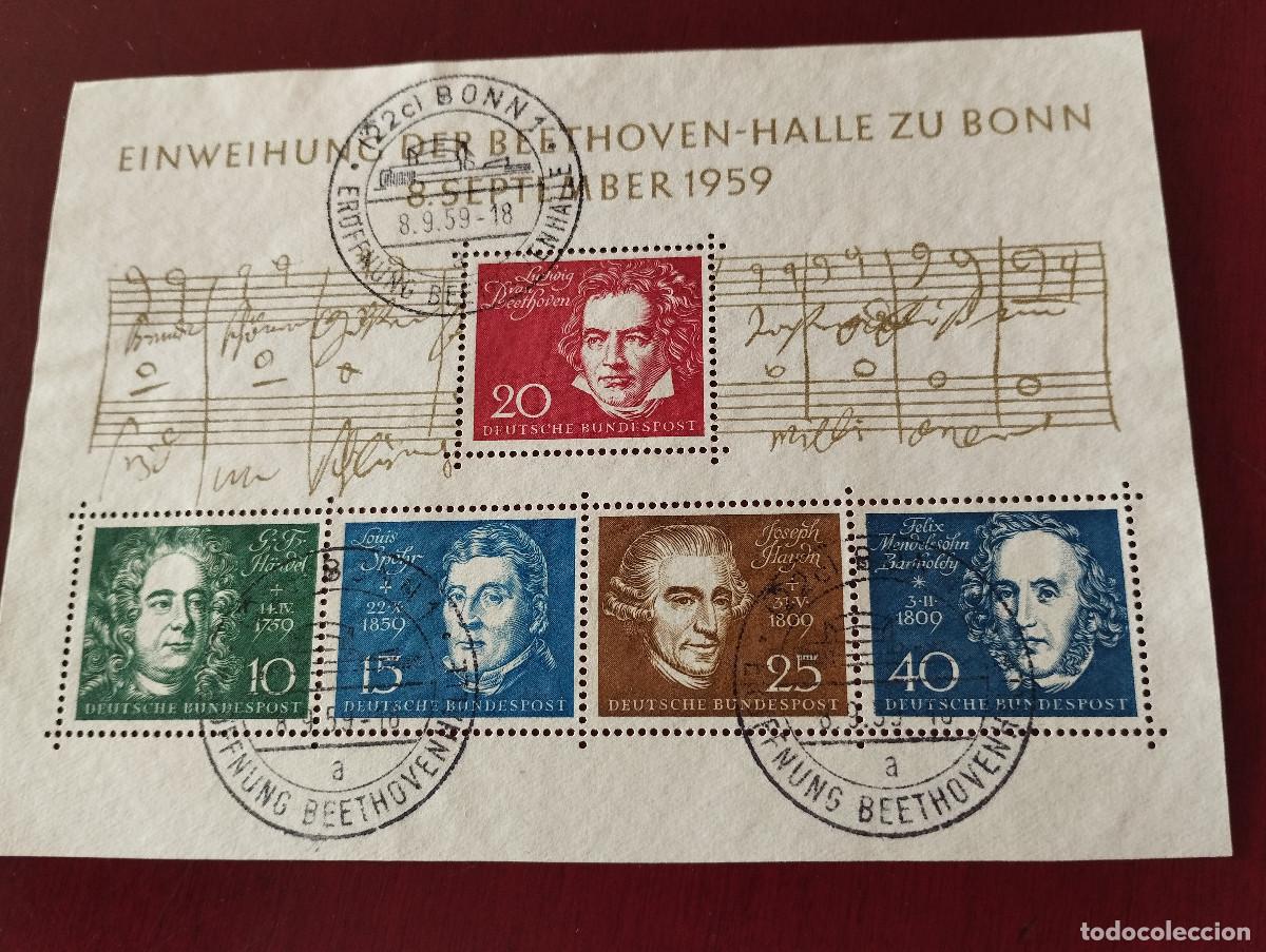 Sellos: HOJA BLOQUE SELLOS REPUBLICA FEDERAL DE ALEMANIA A&Ntilde;O 1959 - MATASELLOS ESPECIAL -