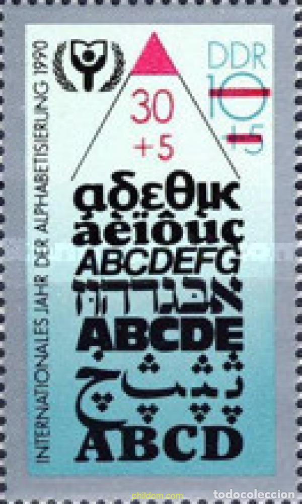 Francobolli: 151011 MNH ALEMANIA DEMOCRATICA 1990 A&Ntilde;O INTERNACIONAL DE LA ALFABETIZACION