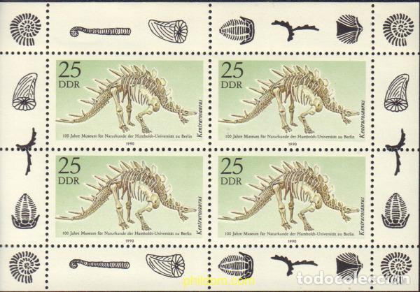 Sellos: 9264 MNH ALEMANIA DEMOCRATICA 1990 FAUNA PREHISTORICA