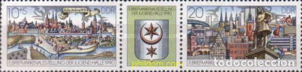 Sellos: 365204 MNH ALEMANIA DEMOCRATICA 1990 EXPOSICION FILATELICA DE LA JUVENTUD DE HALLE